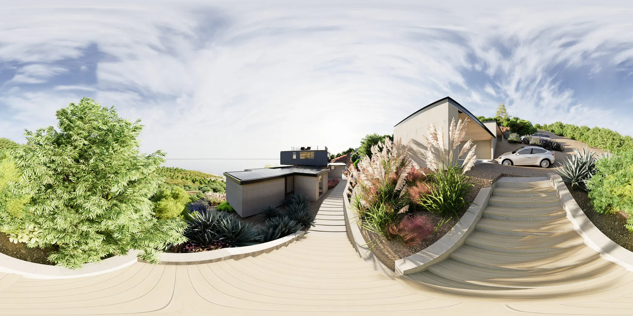 Tunquén Houses: 360° render, scene 01