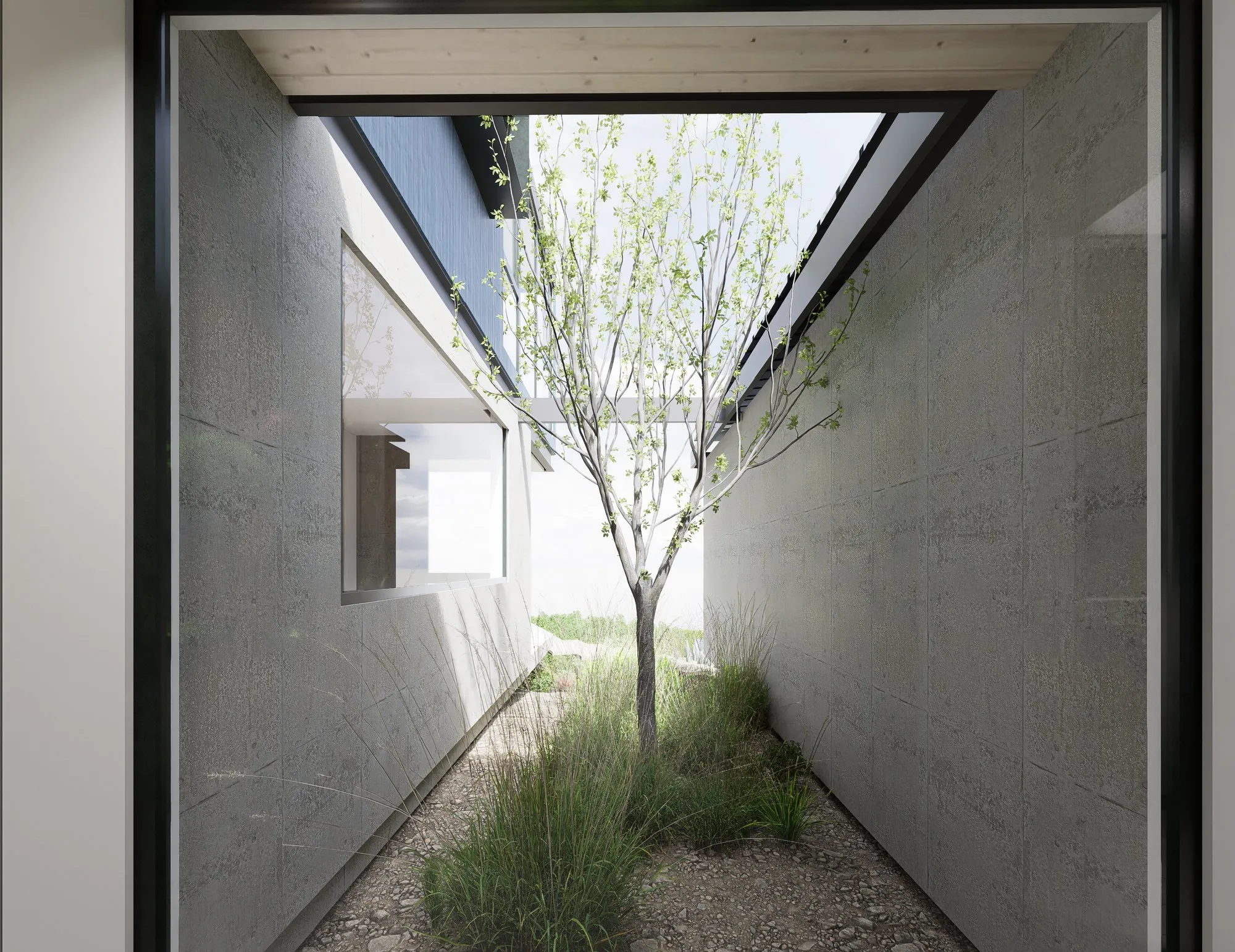 Render arquitectónico Casas Tunquén · Moreno·Sosa