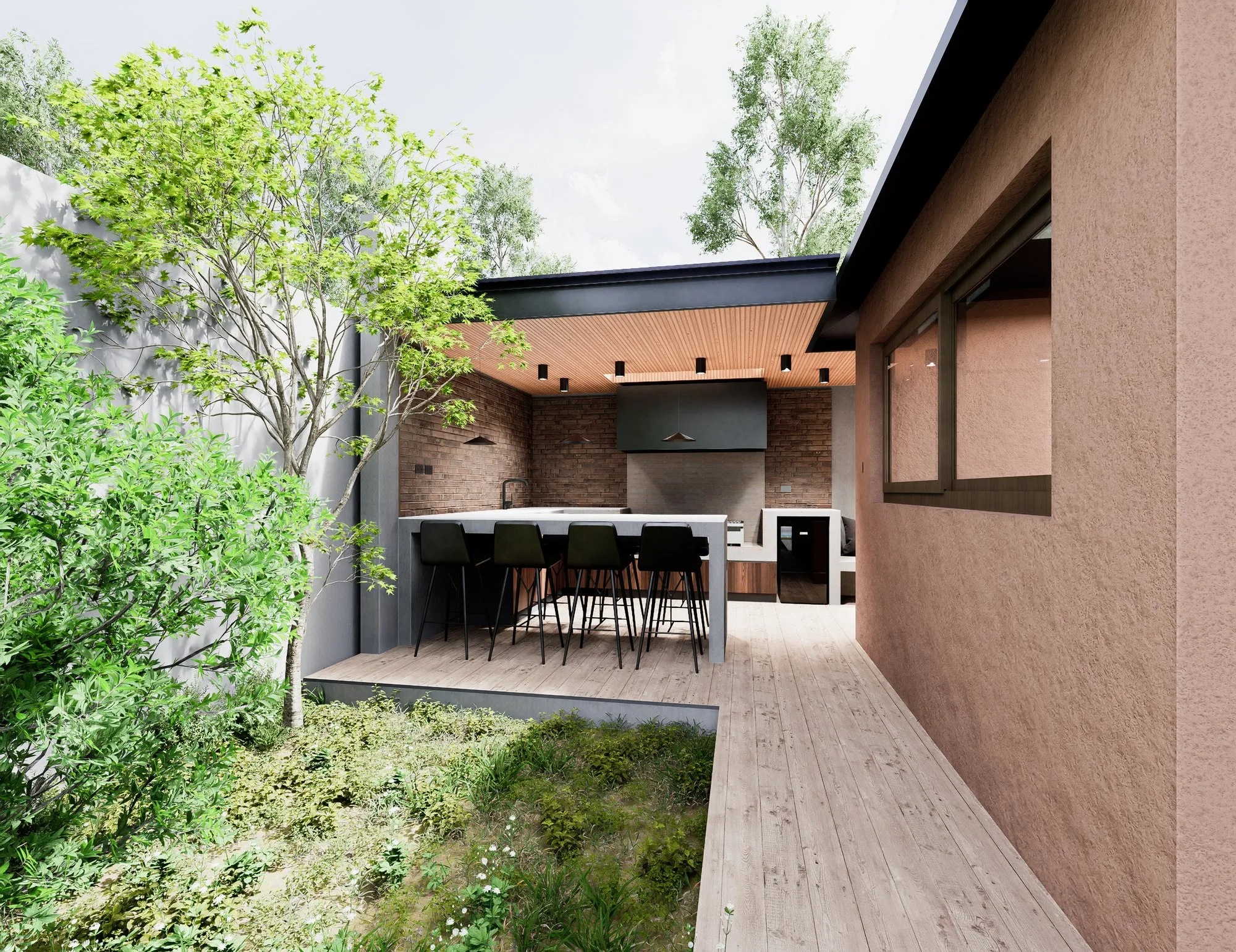Render arquitectónico Casa Corcólenes · Moreno·Sosa