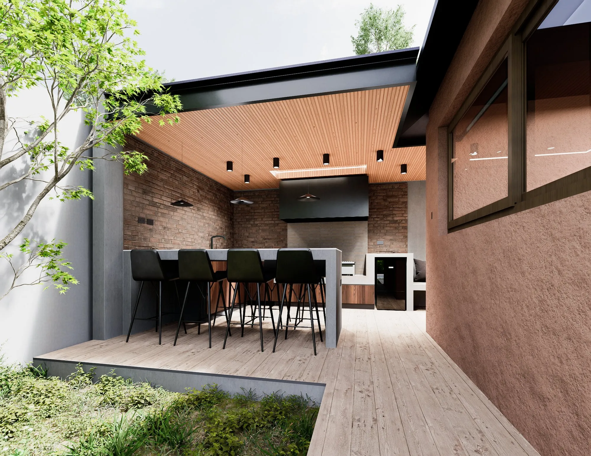 Render arquitectónico Casa Corcólenes · Moreno·Sosa