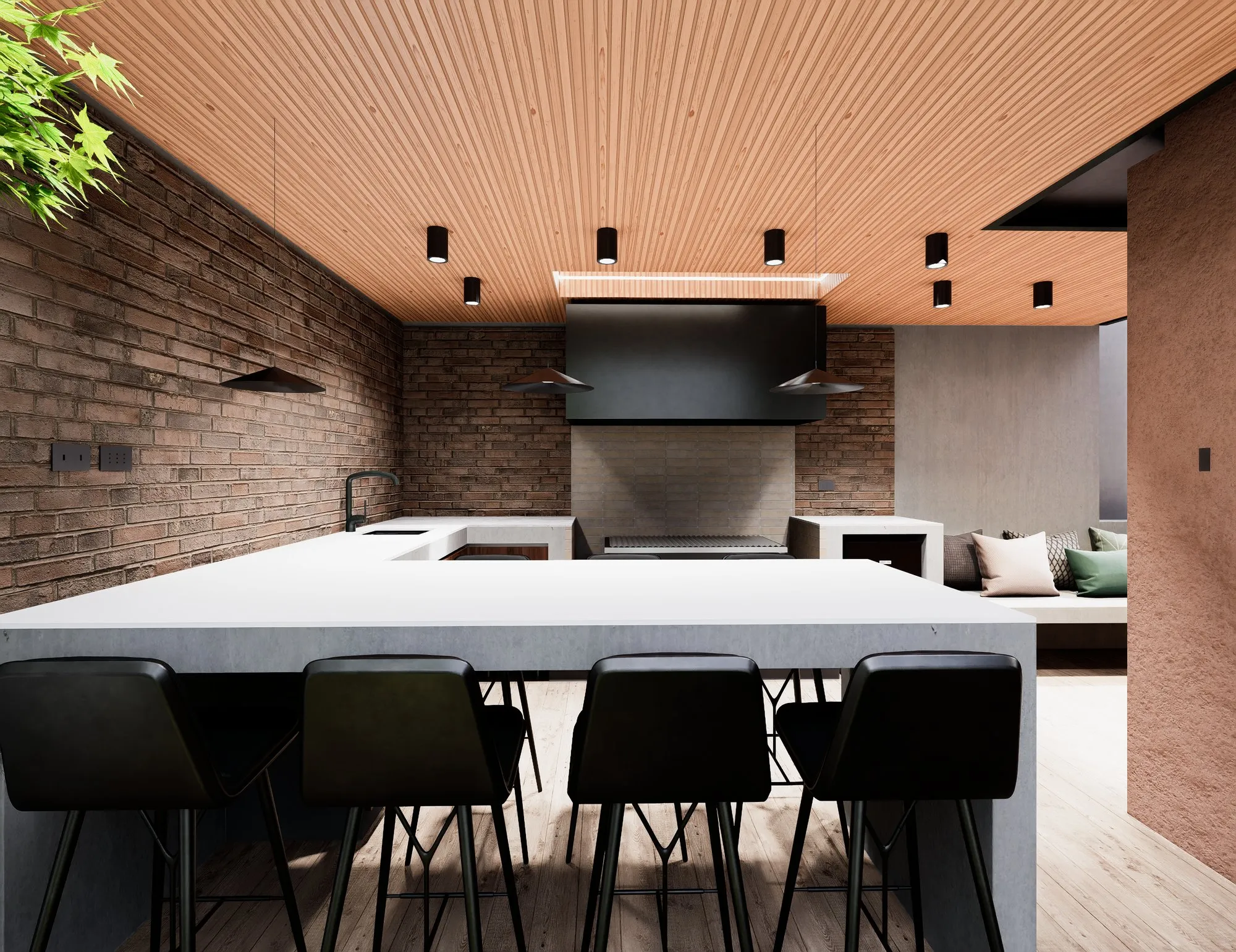 Render arquitectónico Casa Corcólenes · Moreno·Sosa