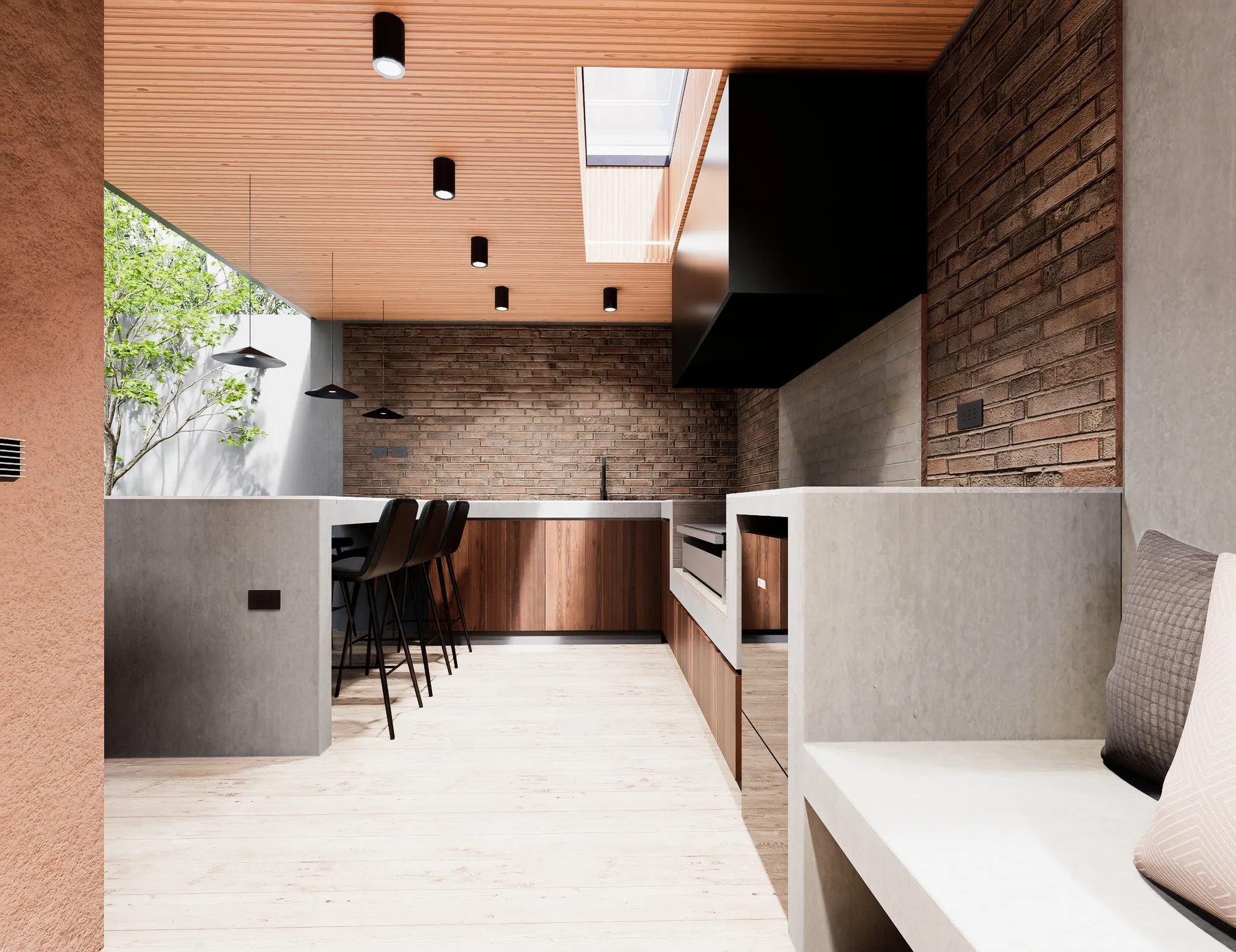 Render arquitectónico Casa Corcólenes · Moreno·Sosa
