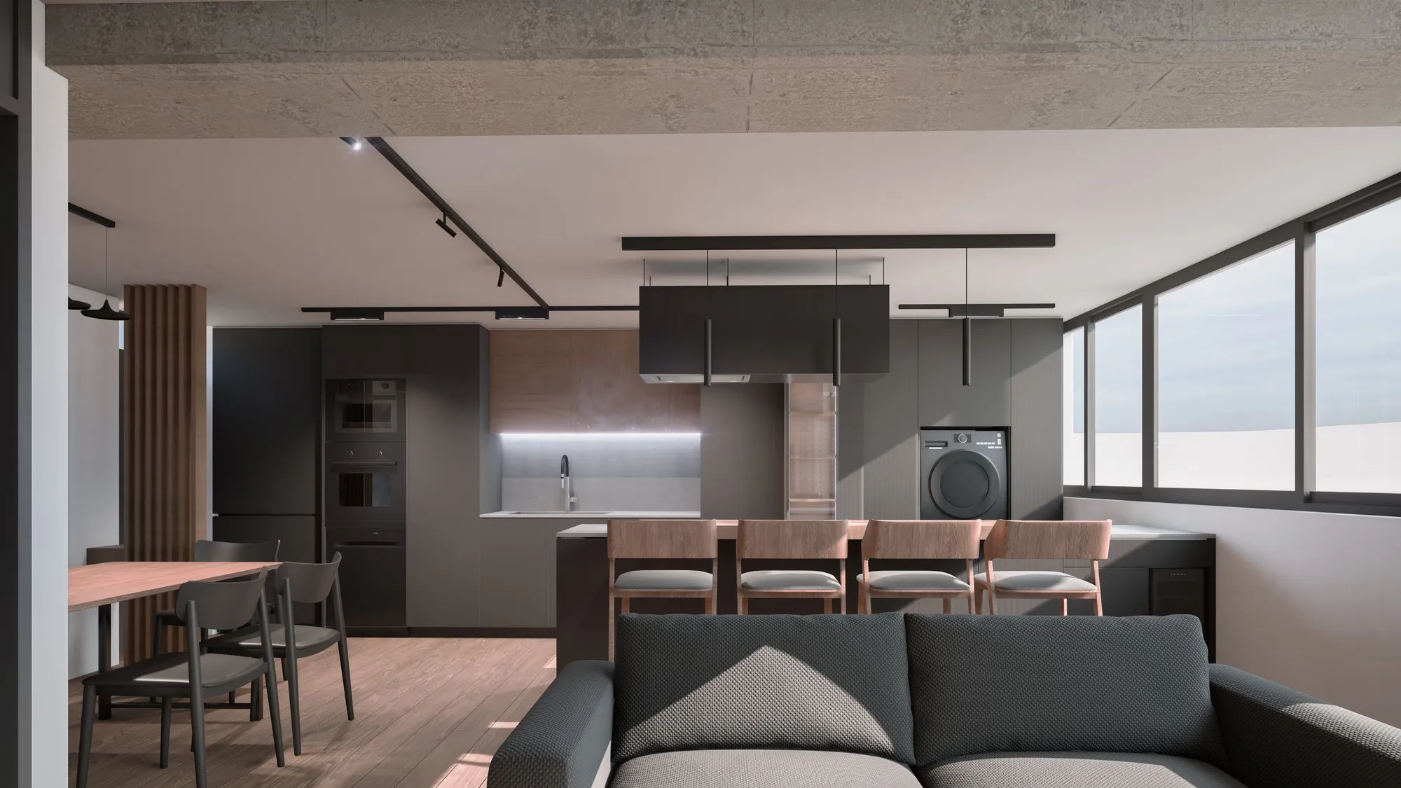 Render arquitectónico Depto. Acuario · Moreno·Sosa