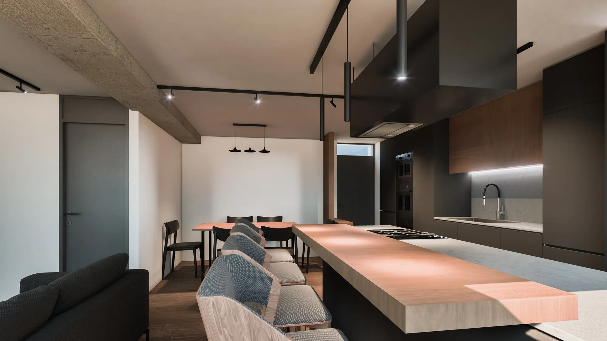 Render arquitectónico Depto. Acuario · Moreno·Sosa